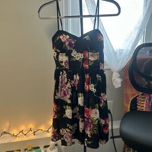 Band of Gypsies Black Floral Sundress with Multicolor Blooms